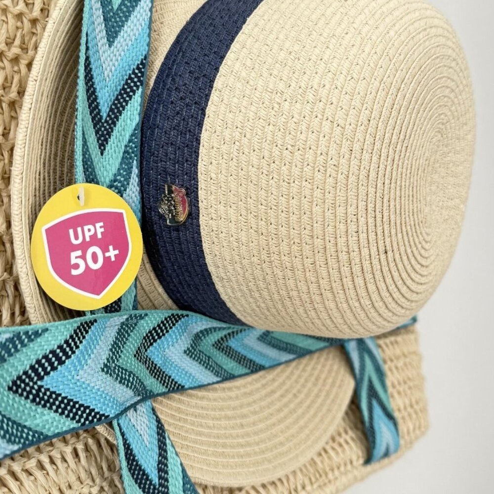 Banana Boat Straw Tote Bag Sun Hat UPF 50+ Insulated Can Cooler 3pc Set NWT - Picture 4 of 7